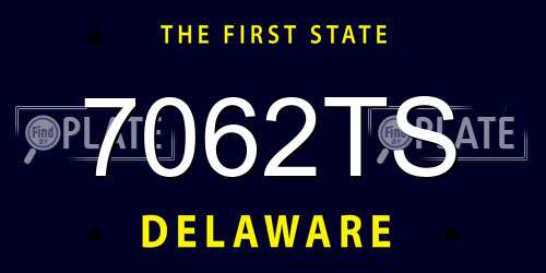 7062TS Delaware License Plate