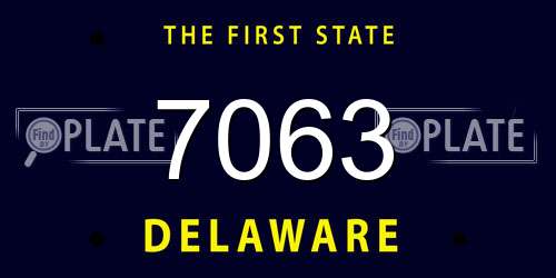 7063 Delaware License Plate