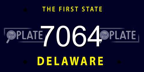 7064 Delaware License Plate