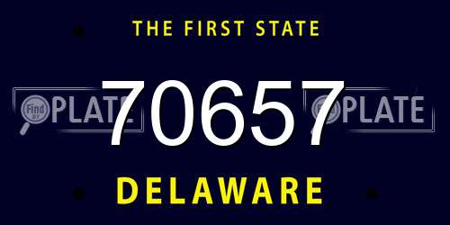 70657 Delaware License Plate