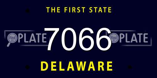 7066 Delaware License Plate