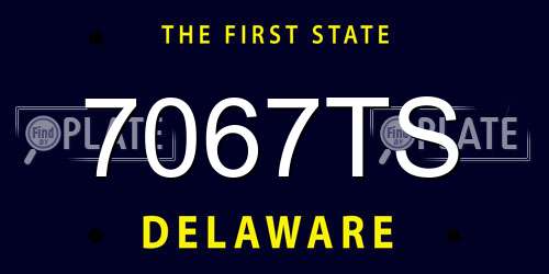 7067TS Delaware License Plate