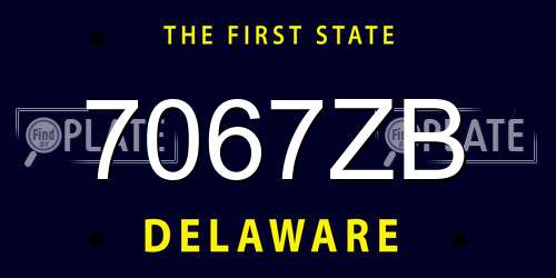7067ZB Delaware License Plate