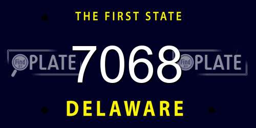 7068 Delaware License Plate