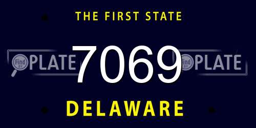 7069 Delaware License Plate