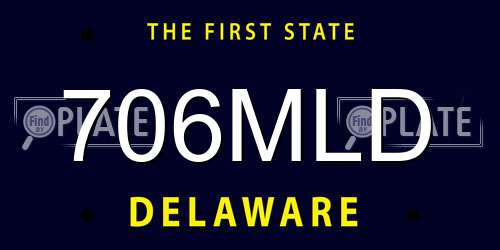 706MLD Delaware License Plate