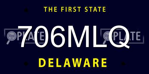706MLQ Delaware License Plate