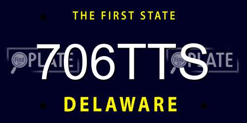 706TTS Delaware License Plate