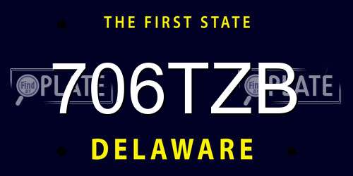 706TZB Delaware License Plate