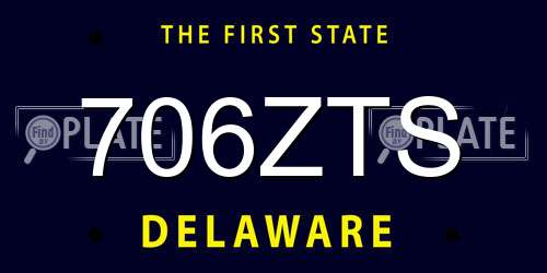 706ZTS Delaware License Plate
