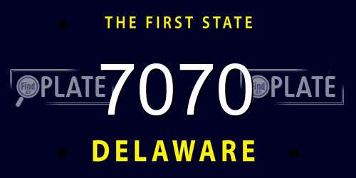 7070 Delaware License Plate