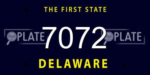 7072 Delaware License Plate