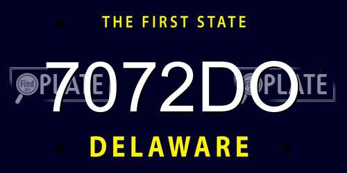 7072DO Delaware License Plate