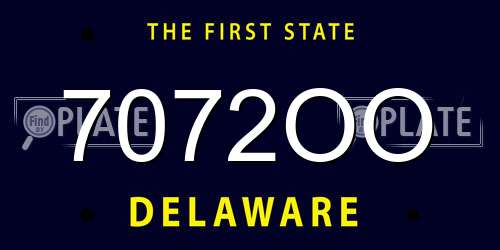 7072OO Delaware License Plate