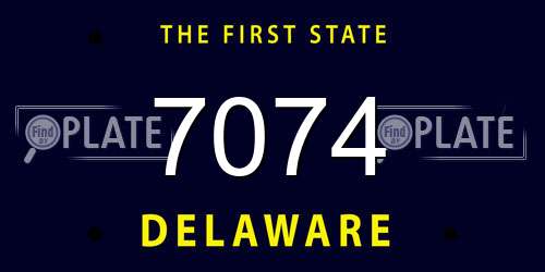 7074 Delaware License Plate