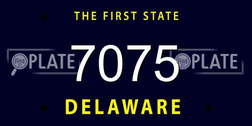 7075 Delaware License Plate