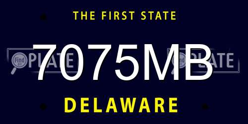 7075MB Delaware License Plate