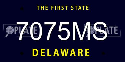 7075MS Delaware License Plate
