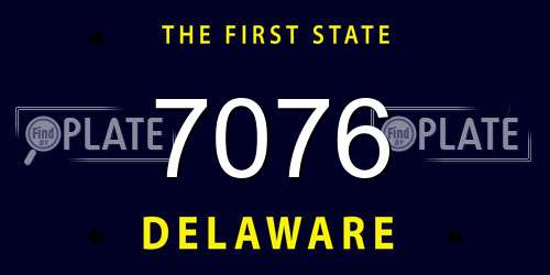 7076 Delaware License Plate