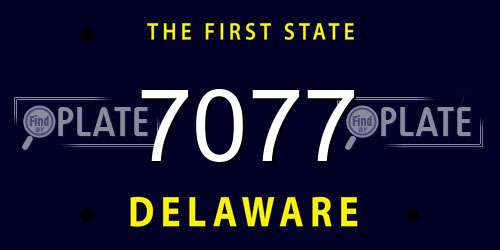 7077 Delaware License Plate
