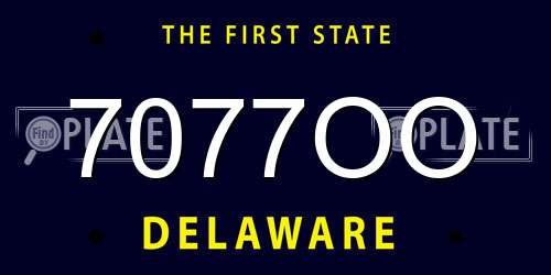 7077OO Delaware License Plate