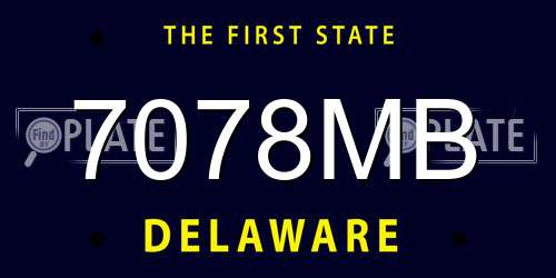 7078MB Delaware License Plate