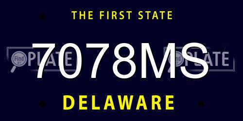 7078MS Delaware License Plate