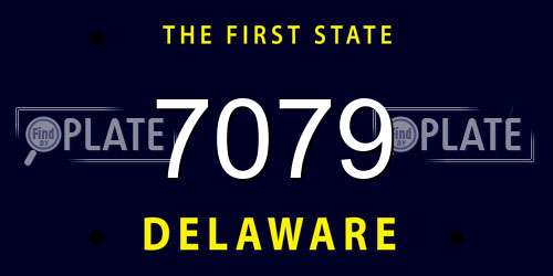 7079 Delaware License Plate