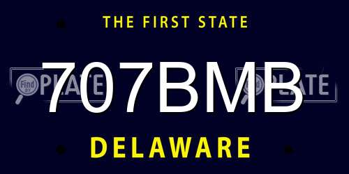 707BMB Delaware License Plate