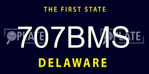 707BMS Delaware License Plate