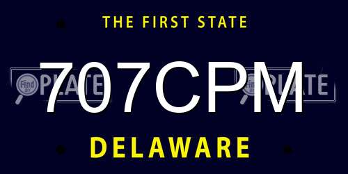 707CPM Delaware License Plate