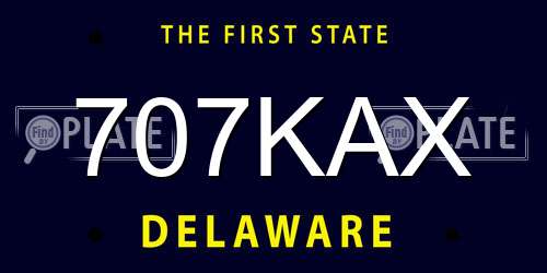 707KAX Delaware License Plate