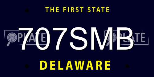 707SMB Delaware License Plate