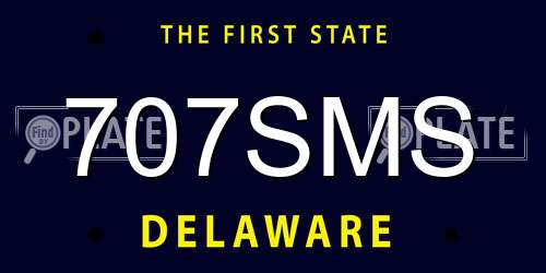 707SMS Delaware License Plate