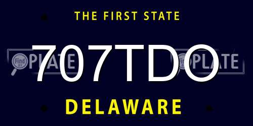 707TDO Delaware License Plate