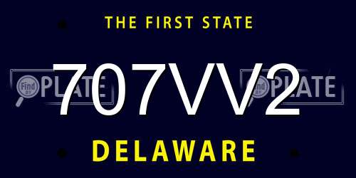 707VV2 Delaware License Plate
