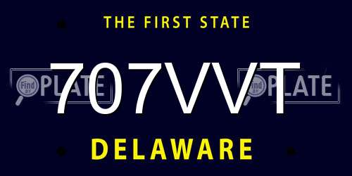 707VVT Delaware License Plate