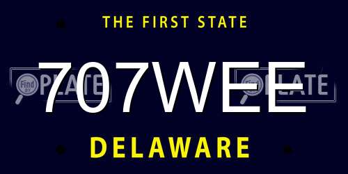 707WEE Delaware License Plate