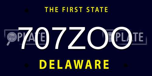 707ZOO Delaware License Plate