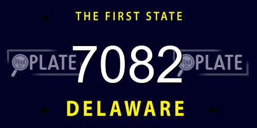 7082 Delaware License Plate