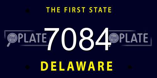 7084 Delaware License Plate