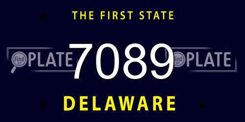 7089 Delaware License Plate