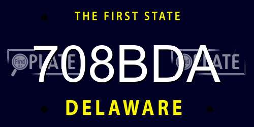 708BDA Delaware License Plate