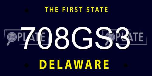 708GS3 Delaware License Plate