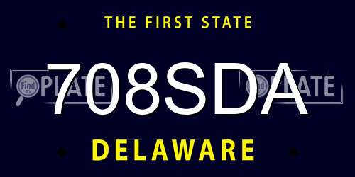 708SDA Delaware License Plate