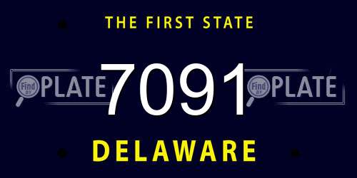 7091 Delaware License Plate