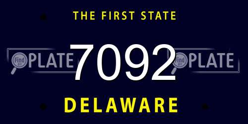 7092 Delaware License Plate