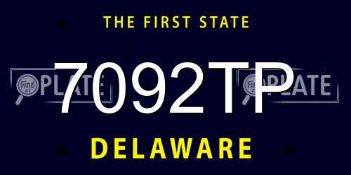 7092TP Delaware License Plate