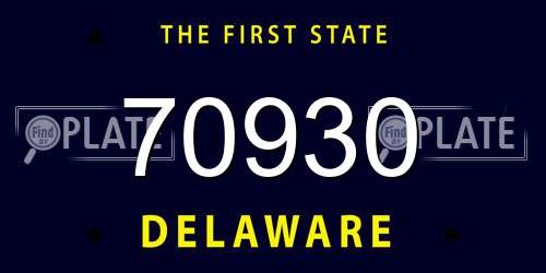70930 Delaware License Plate