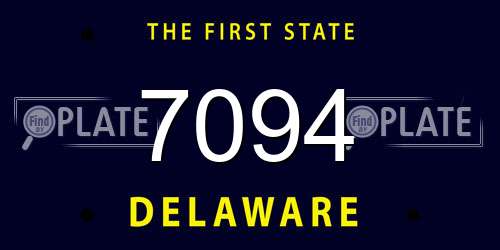 7094 Delaware License Plate